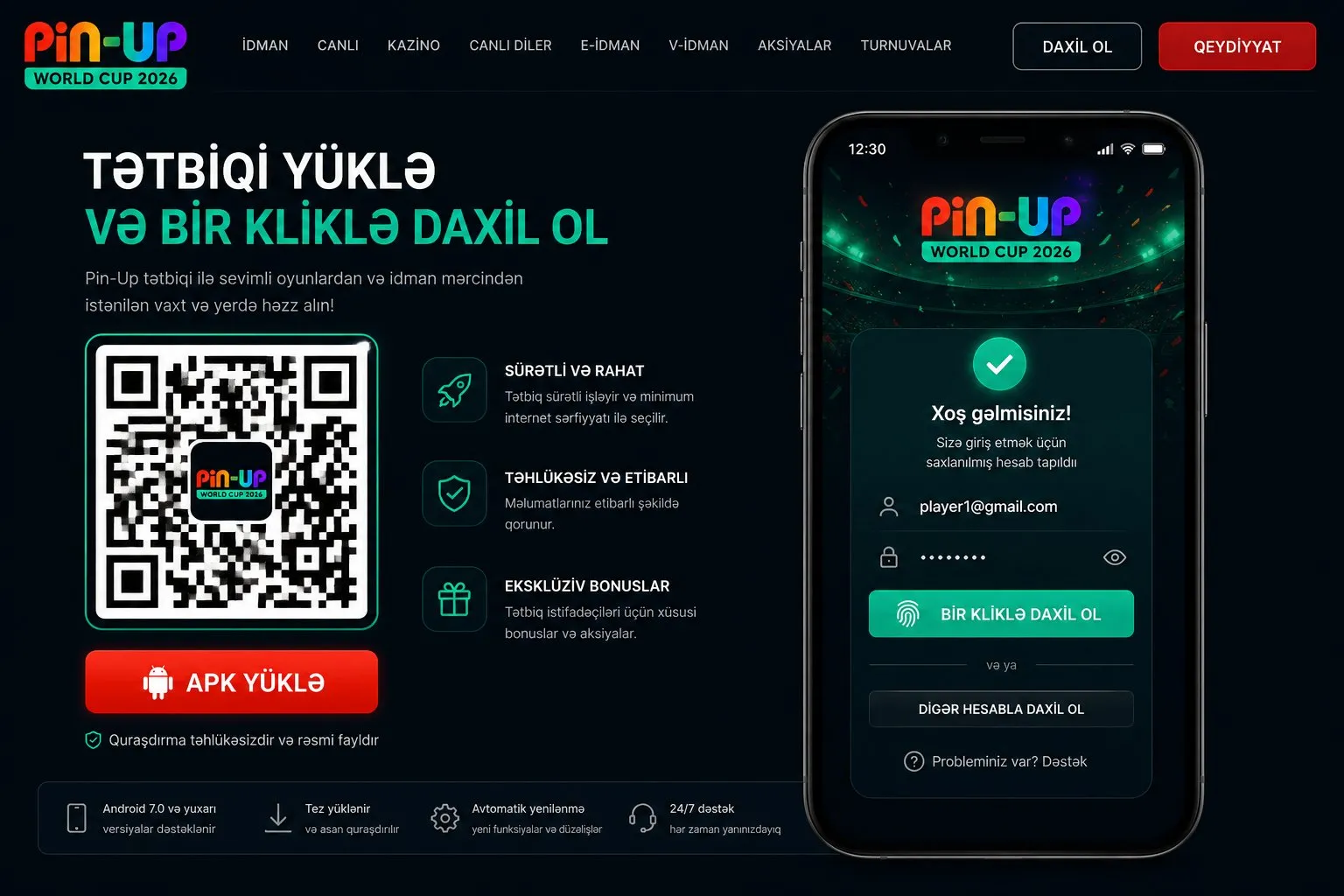 Mobil cihazda Pin Up giriş